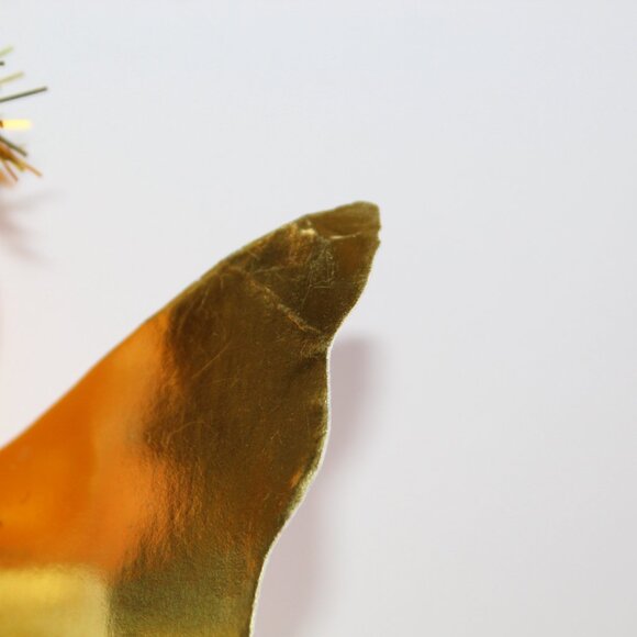 Vintage MCM Angel Cardboard Doll White Gold Tree Topper Christmas Ornament 6.5" - Picture 8 of 8